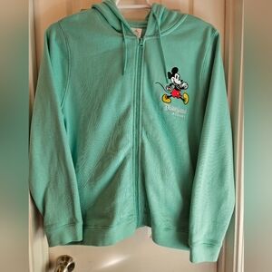 Disneyland Resort “Classic Mickey” Mint green Zip-up Hoodie.  Like new condition